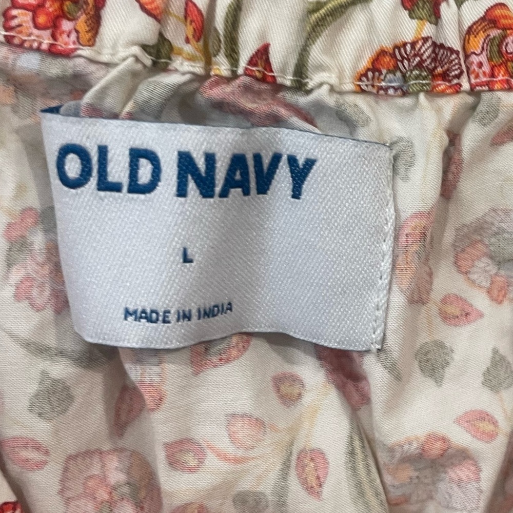 Old Navy Cream with Red Floral Midi Sundress with Pockets – Size Large - Picture 4 of 8